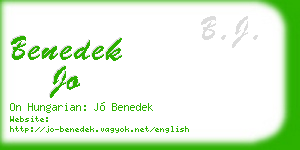 benedek jo business card